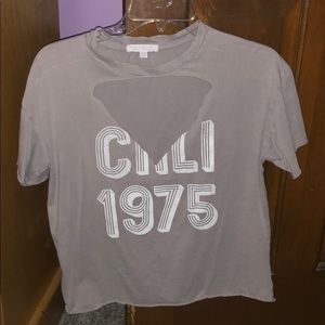 Cut out low v-neck shirt